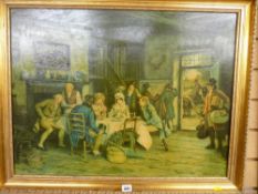 F M BENNETT framed print - interior of a coaching inn