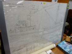 Quantity of vintage scale ship drawings/plans