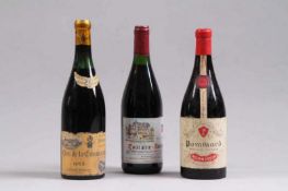 Drei Flaschen Rotwein.Clos de la Commaraine 1953 Jaboulet-Vercherre, Côte d'Or; Pommard Mommessin