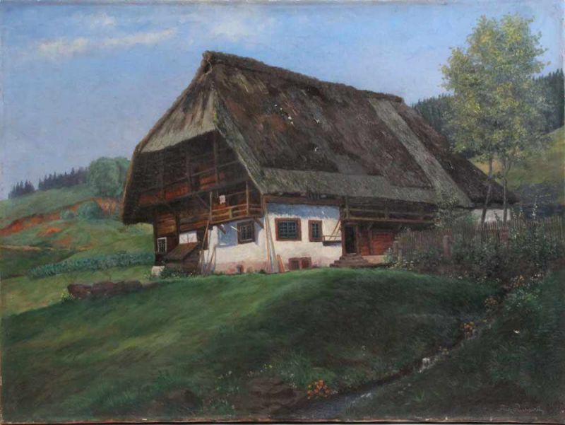 Ruppert, Fritz, Karl, (Friedrich). Marxzell 1878 - 1937 München. Ansicht bei Oberprechtal,verso bez.