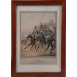 Konvolut.Kolorierte Lithografien. Bez. " Royaume de Bavière Regiment de Curiaßiers Prince Charles.