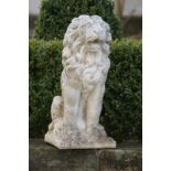 Gartenfigur.Löwe, Steinguss H: 55 cm. 20.00 % buyer's premium on the hammer price 19.00 % VAT on