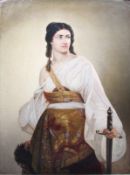 Riedel, August H. Bayreuth 1799 - 1883 Rom.Kopie nach. Judith mit dem Haupt des Holofernes. Öl/