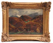 Heine, W. Deutsch, 20. Jh.Herbstlandschaft im Schwarzwald. R. u. sign. Öl/Karton, Rahmen. H: 17,5