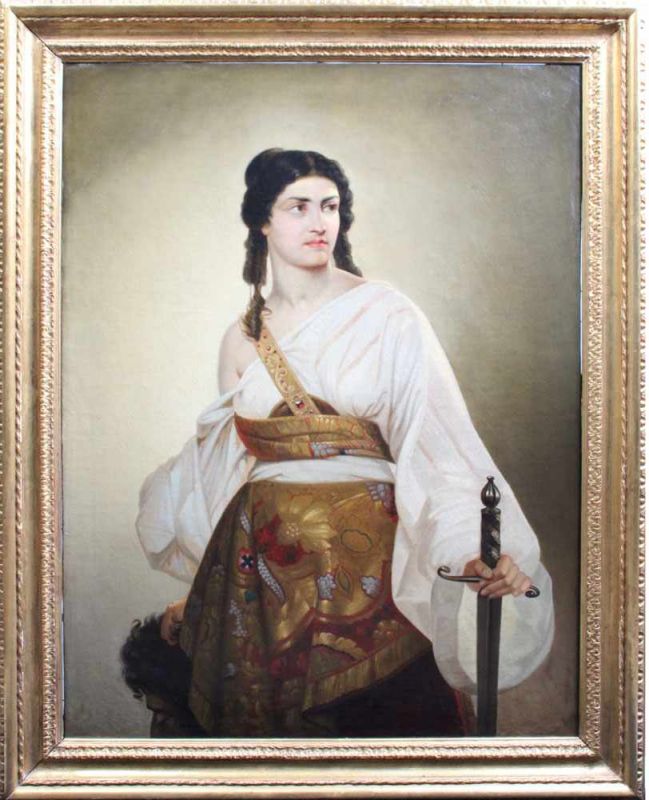 Riedel, August H. Bayreuth 1799 - 1883 Rom.Kopie nach. Judith mit dem Haupt des Holofernes. Öl/ - Image 2 of 2