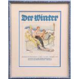 Titelseite der Zeitschrift für Wintersport. Schönecker 1929.Passepartout, hinter Glas. H: 30 x 23