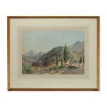 Lightbody, Robert. 1883 - ?."An Alpine Landscape". Aquarell, Passepartout hinter Glas. R. u. sign.