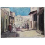 Deutsch, 20. Jh.Orientalische Straßenszene. R. u. sign. Öl/Lwd. H: 38 x 54 cm. 20.00 % buyer's