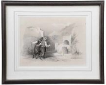 Roberts, David. 1769 - 1864.Jomb of Joseph at Stechem. Lithografie. Passepartout hinter Glas. H: