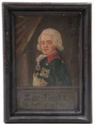 Herrenportrait. 18. Jh.Brustbild Zar Paul I Fil. Kath: II u. Peter III. R. o. monogr. und dat. 1796.