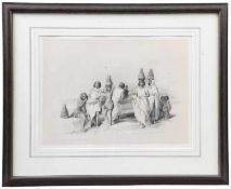 Roberts, David. 1769 - 1864 England.Nubian Women at Korti, on the Nile. Lithografie. Passepartout