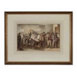 Stokeld James, 1827 - 1872."Polling Station". R. u. sign. Aquarell, Passepartout hinter Glas. H: