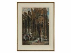 Collingwood William. 1819 - 1903.Zugeschrieben. "Cathedral". Aquarell, Passepartout hinter Glas.