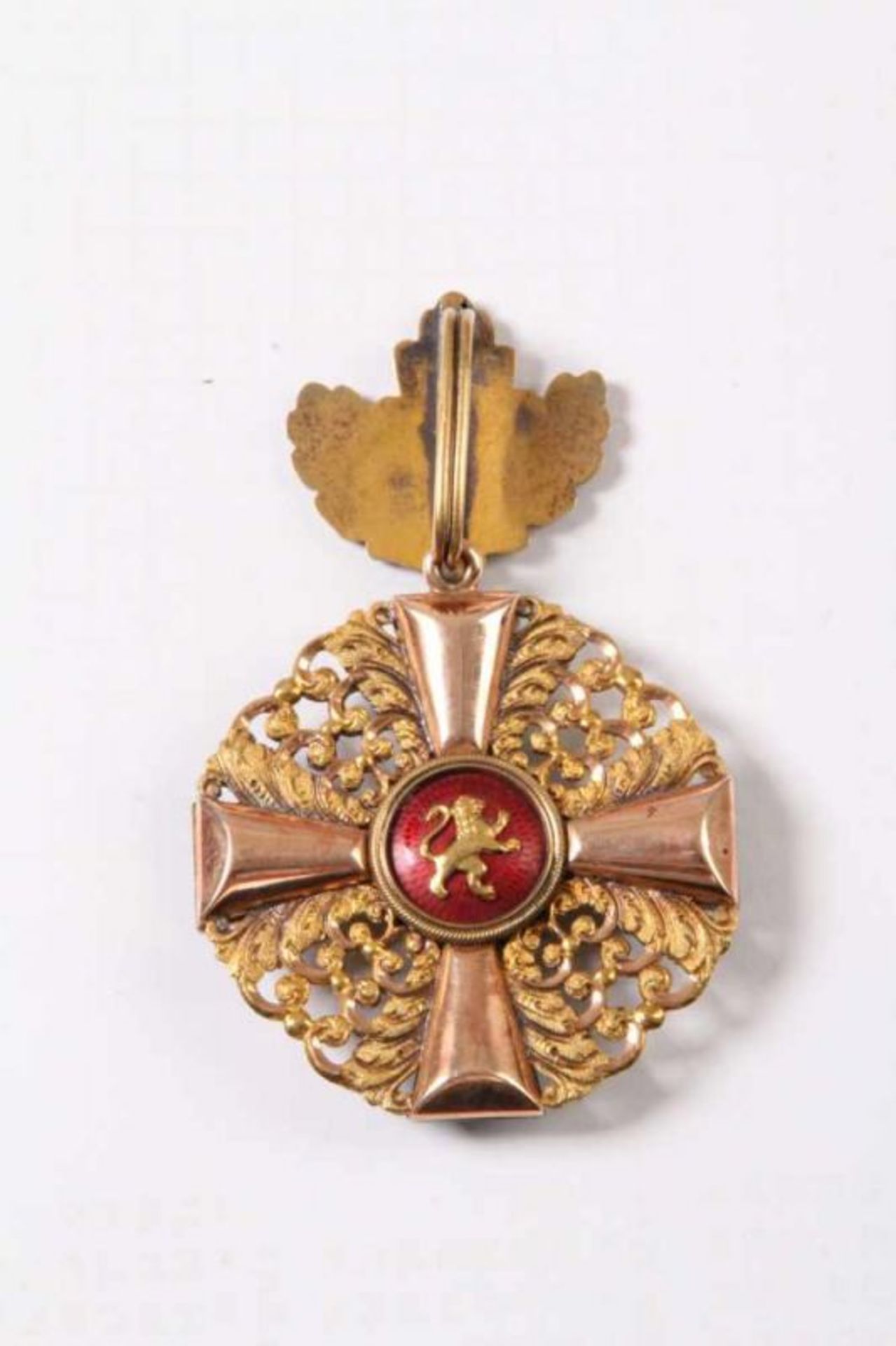 Verdienstorden vom Zähringer Löwen. Ritterkreuz 1. Klasse mit Eichenlaub. Baden. Gold,Silber - Bild 2 aus 2