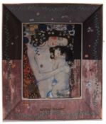 Bildplatte.20. Jh. Goebel. Gustav Klimt- Die drei Lebensalter. Farbig Dekoriert. H: 31 x 37 cm. 20.