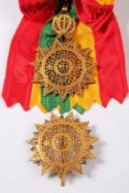 Äthiopien. Orden des Sterns von Äthiopien. "Menelik II".Großkreuz-Set. Silber vergoldet.