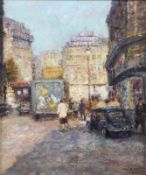 Pippel, Otto. Lodz 1878 - 1960 Planegg.Straßenszene in Paris, Rue La Fayette. Verso bez. R. u. sign.