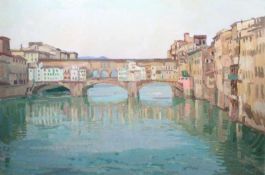 Reiser, Carl. Partenkirchen 1877 - 1950 ebenda.Ponte Vecchico Florenz. R. u. sign. Öl/Lwd. H: 100