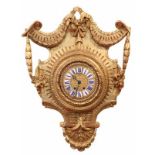 Louis-XVI- Wanduhr.Frankreich, um 1780/90. Schildförmiges Holzgehäuse mit seitlichen Girlanden und