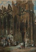 Collingwood William. 1819 - 1903.Zugeschrieben. "Cathedral". Aquarell, Passepartout hinter Glas.