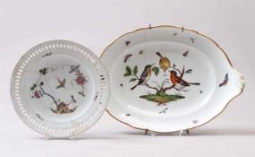 Konvolut.Meissen, Marcolini 1774 - 1814. Zierteller, durchbrochen gearbeiteter Rand, auf dem Spiegel