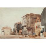 Smith Thomas, 1793 - 1841."Warehouse". Aquarell, Passepartout hinter Glas. H: 17,5 x 25,5 cm. Rahmen