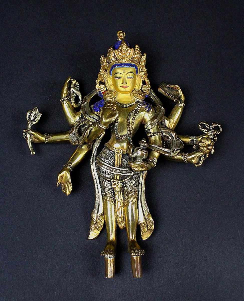 Achtarmiger Bodhisattva Avalokiteshvar, Tibet um 1920. Fein gearbeitete Bronze mit [...]