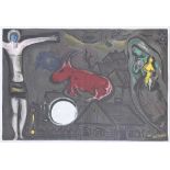 Chagall, Marc (1887 - 1985), Christus, roter Ochse und Madonna, Farblithographie, im Stein