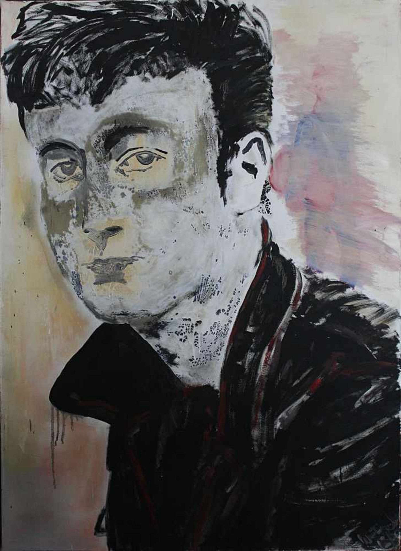 Winnie Funk (saarländischer zeitgenössischer Künstler), Portrait des jungen John Lennon, Acryl auf