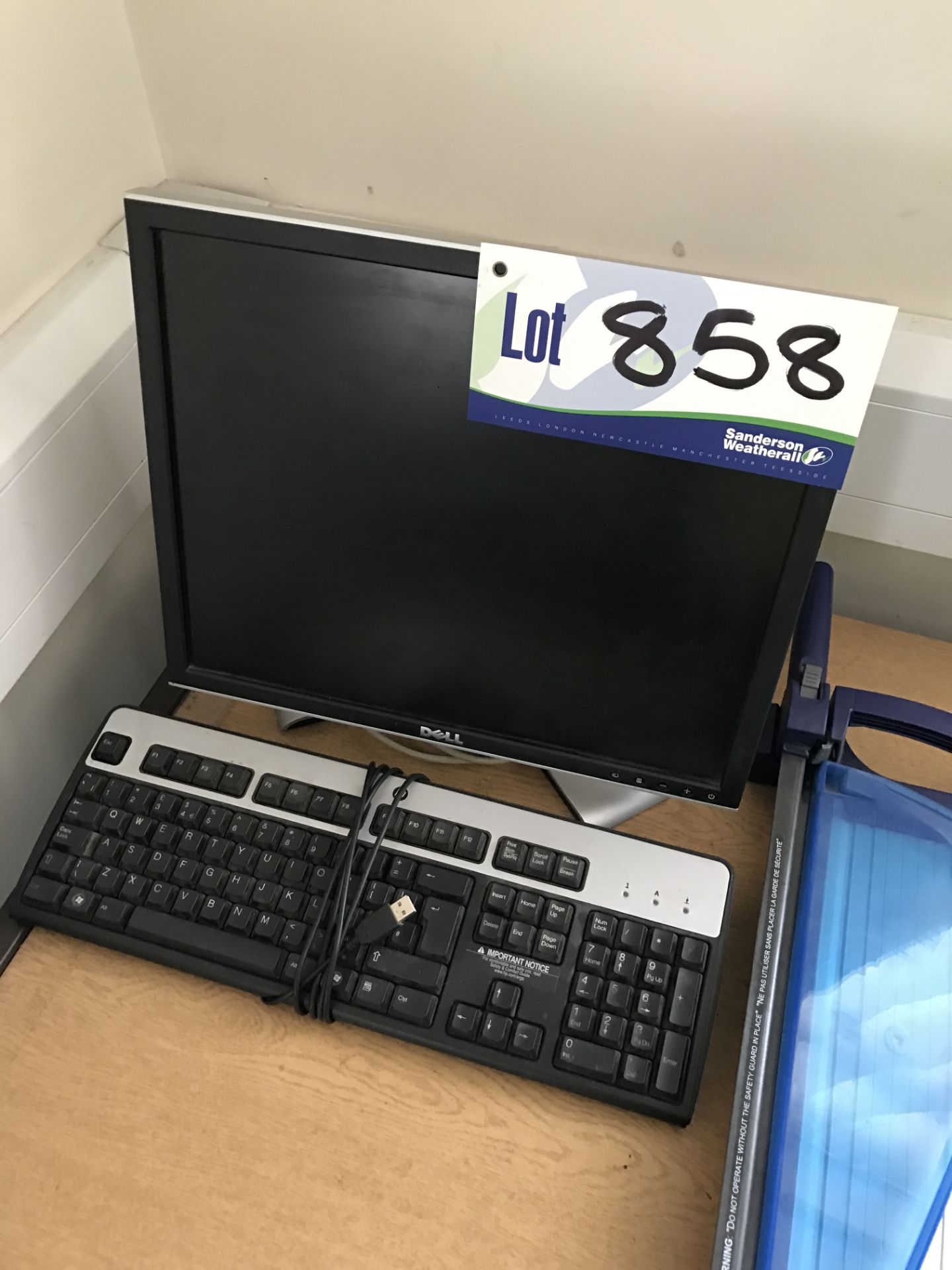 Dell Flat Screen Monitor and HP Keyboard