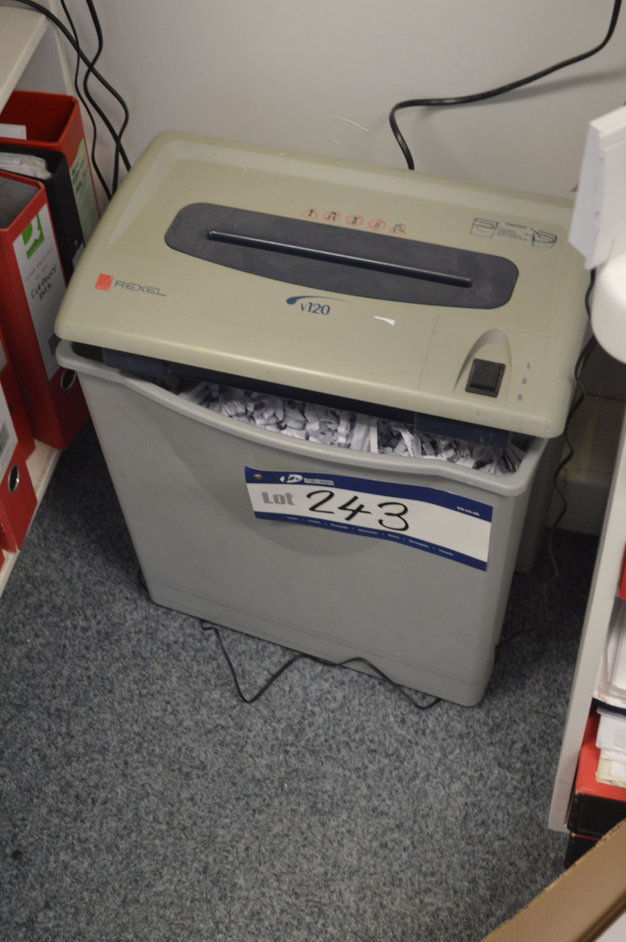 Rexel V120 Electric Paper Shredding Machine (lot located at Unit 3 Glover Centre, Egmont Street,