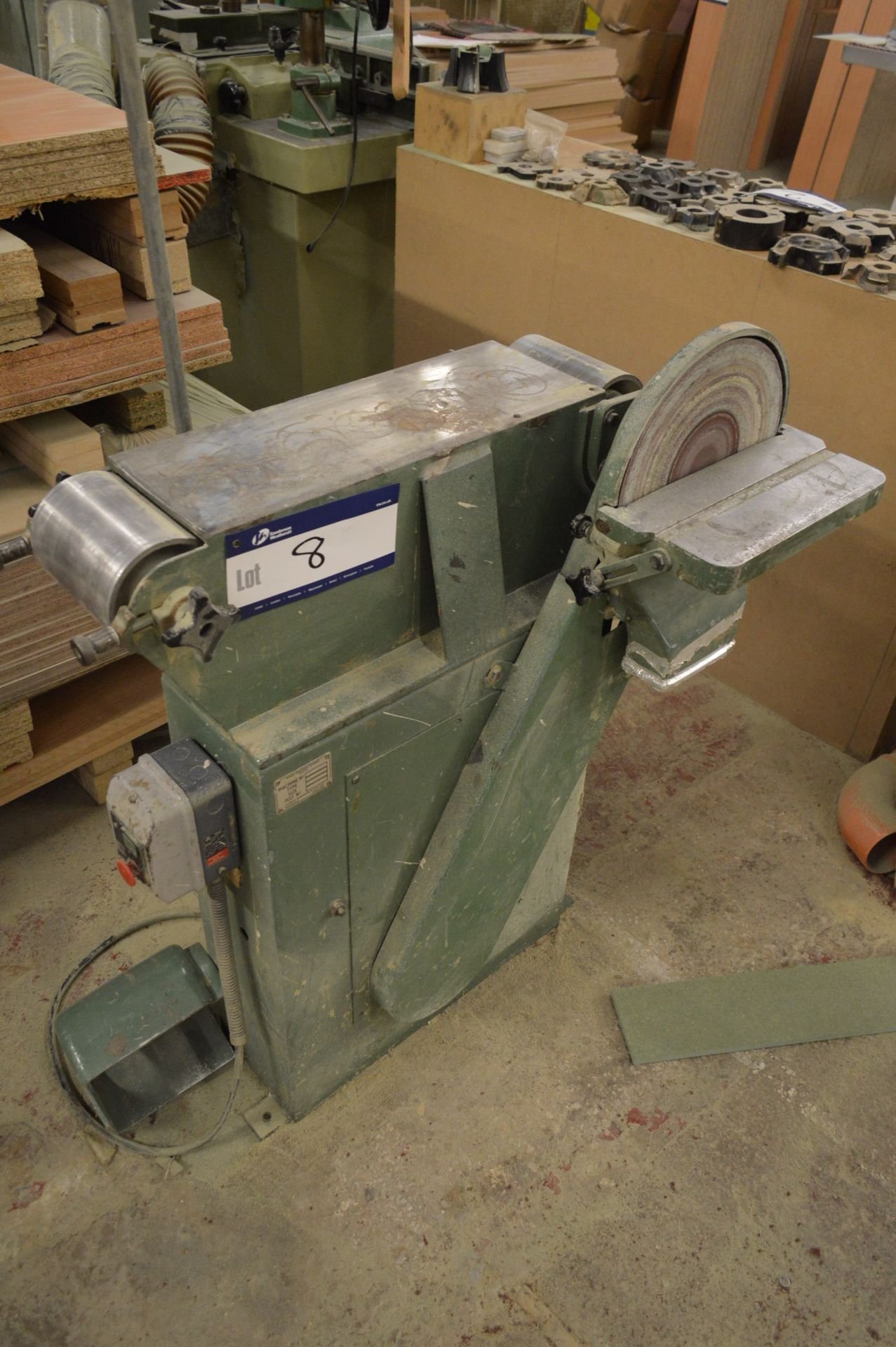 Robinson STJ150 Belt/ Disc Sander, serial no. 555, approx. 160mm x 650mm centres on belt, 300mm dia.