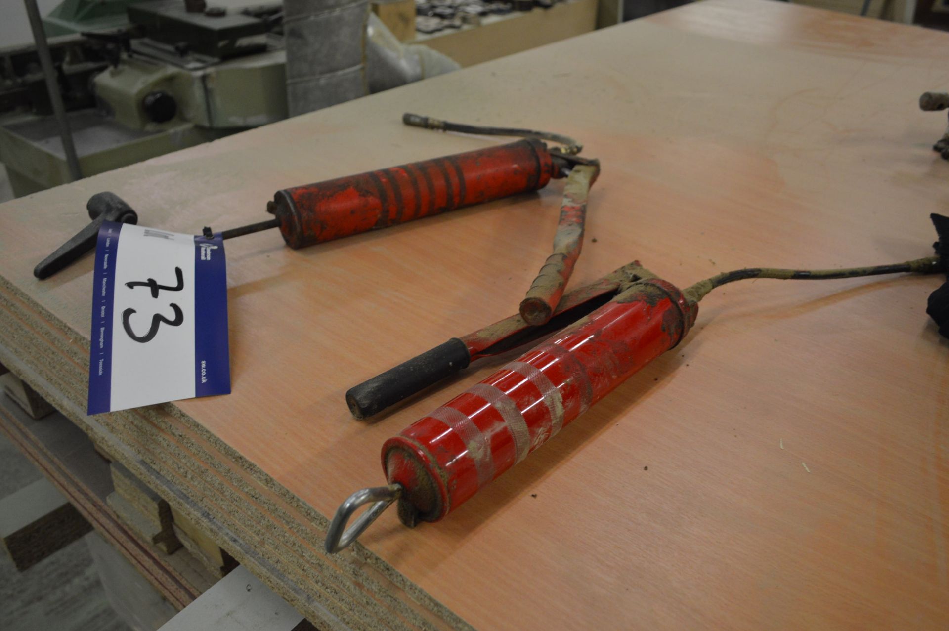 Two Grease Guns (lot located at Vale Mill, Micklehurst Road, Mossley, Ashton Under Lyne, OL5 9JL)