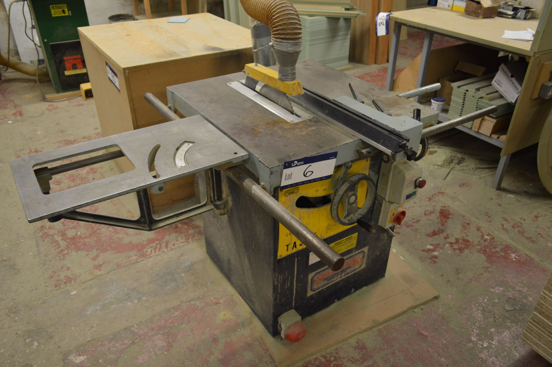 Sedgwick TA315 CIRCULAR SAW BENCH, with fixed table, 750mm x 800mm, sliding table 610mm x 353mm,