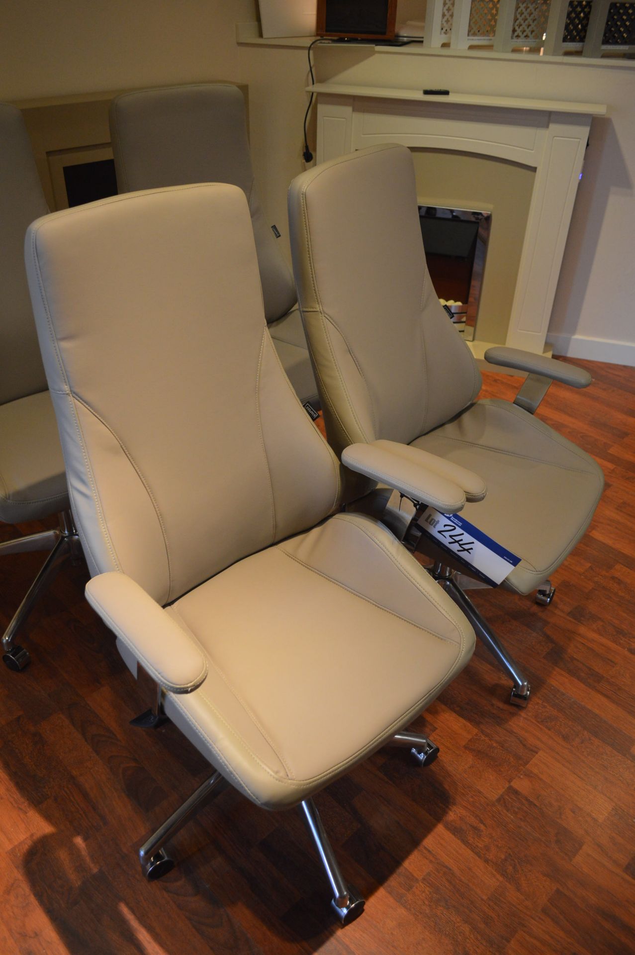 Two Staples Grey Leatherette Upholstered Swivel Armchairs (lot located at Unit 3 Glover Centre, - Image 2 of 2