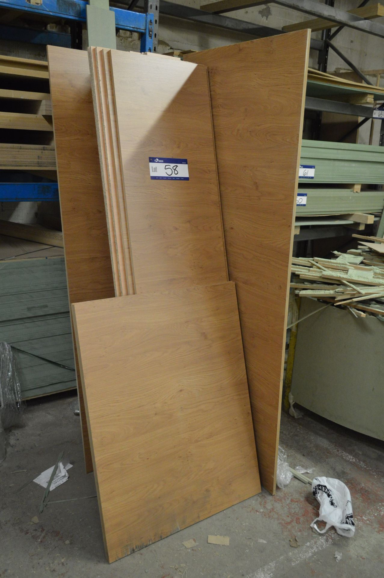 Cut-to-Size MDF & Chipboard Panels, as set out against rack (lot located at Vale Mill, Micklehurst