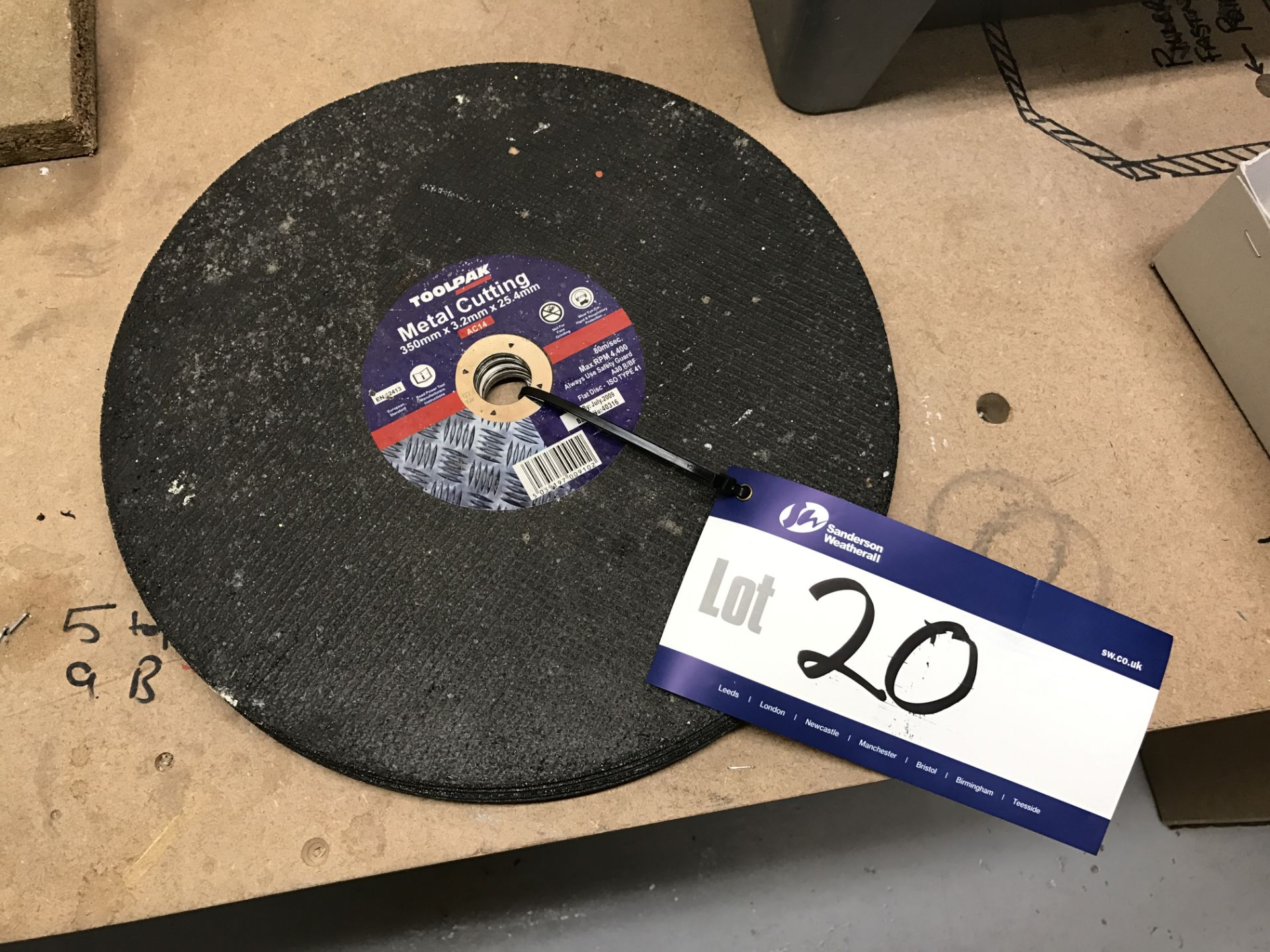 Five Toolpak Abrasive Cutting Discs (350mm x 3.2mm