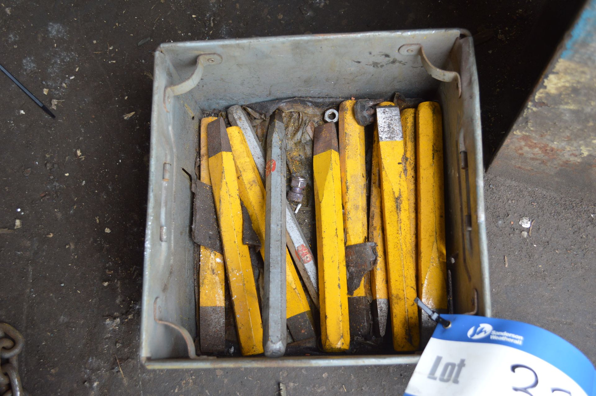 Assorted Chisels, with steel box