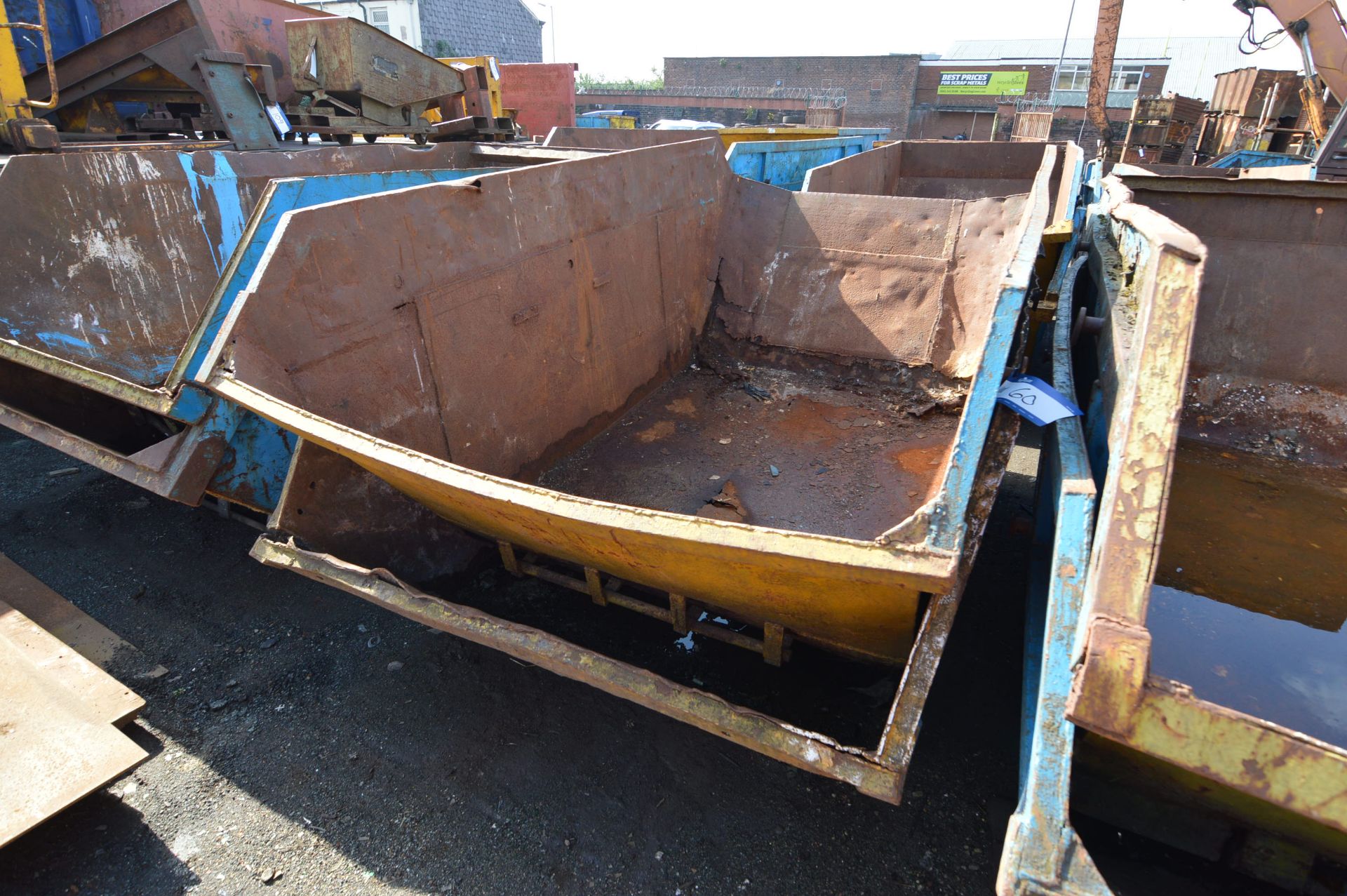 Two Chain Lift Skips, each approx. 3.7m x 1.2m deep