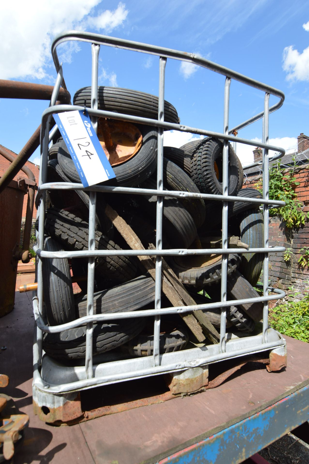 Assorted Tyres & Wheels, in IBC frame