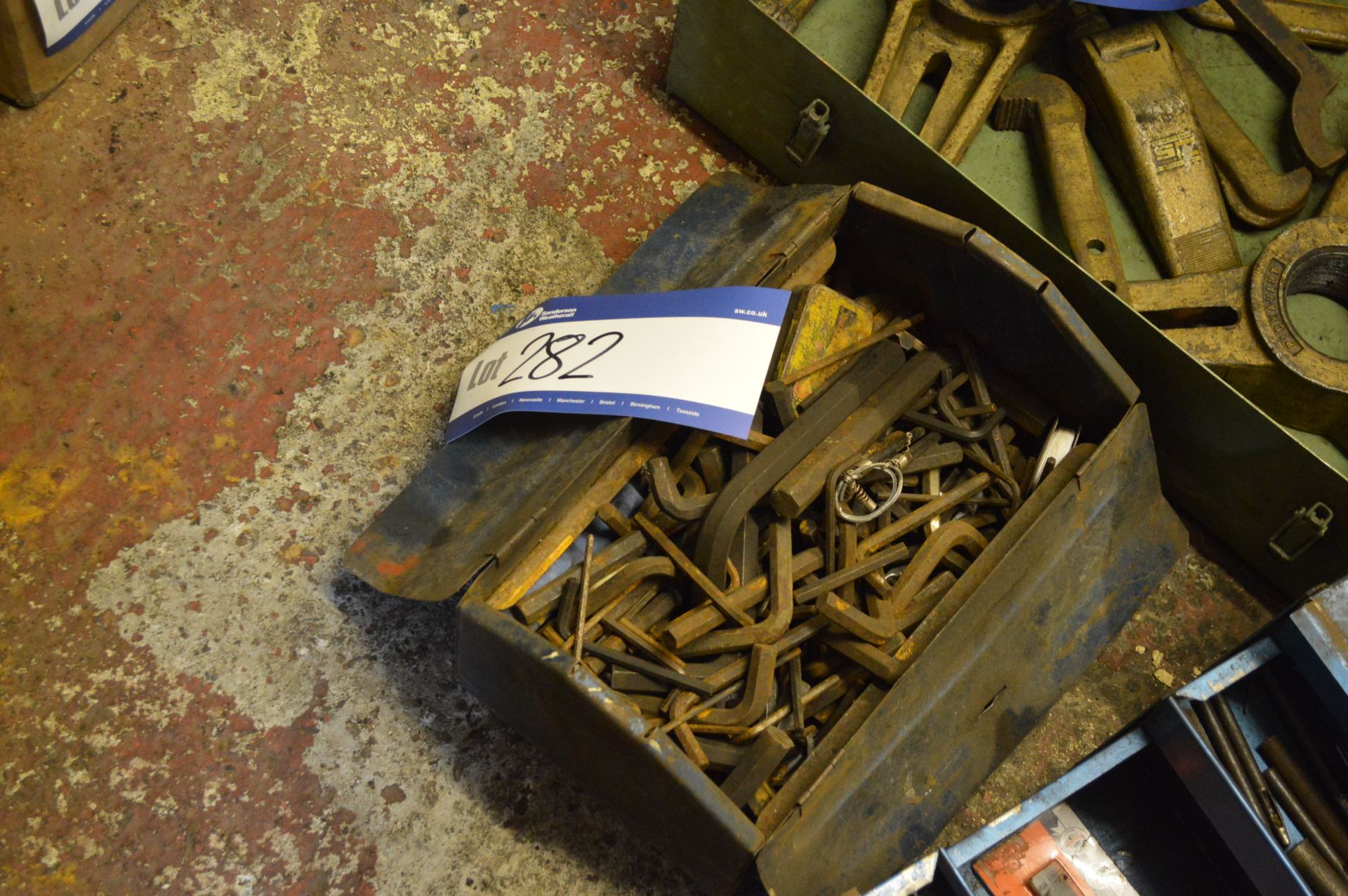 Steel Tool Box, with contents including allen keys