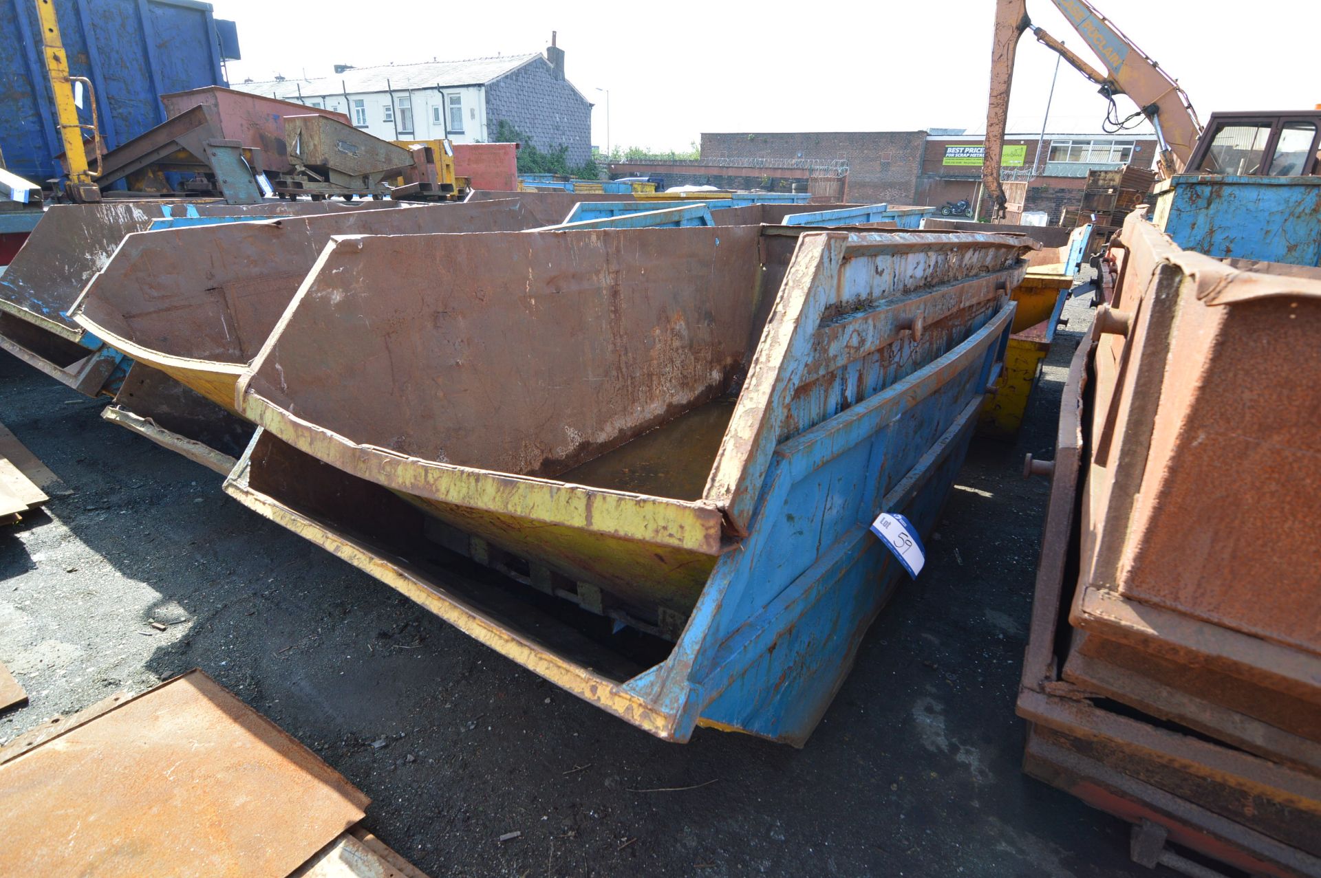 Two Chain Lift Skips, each approx. 3.7m x 1.2m deep