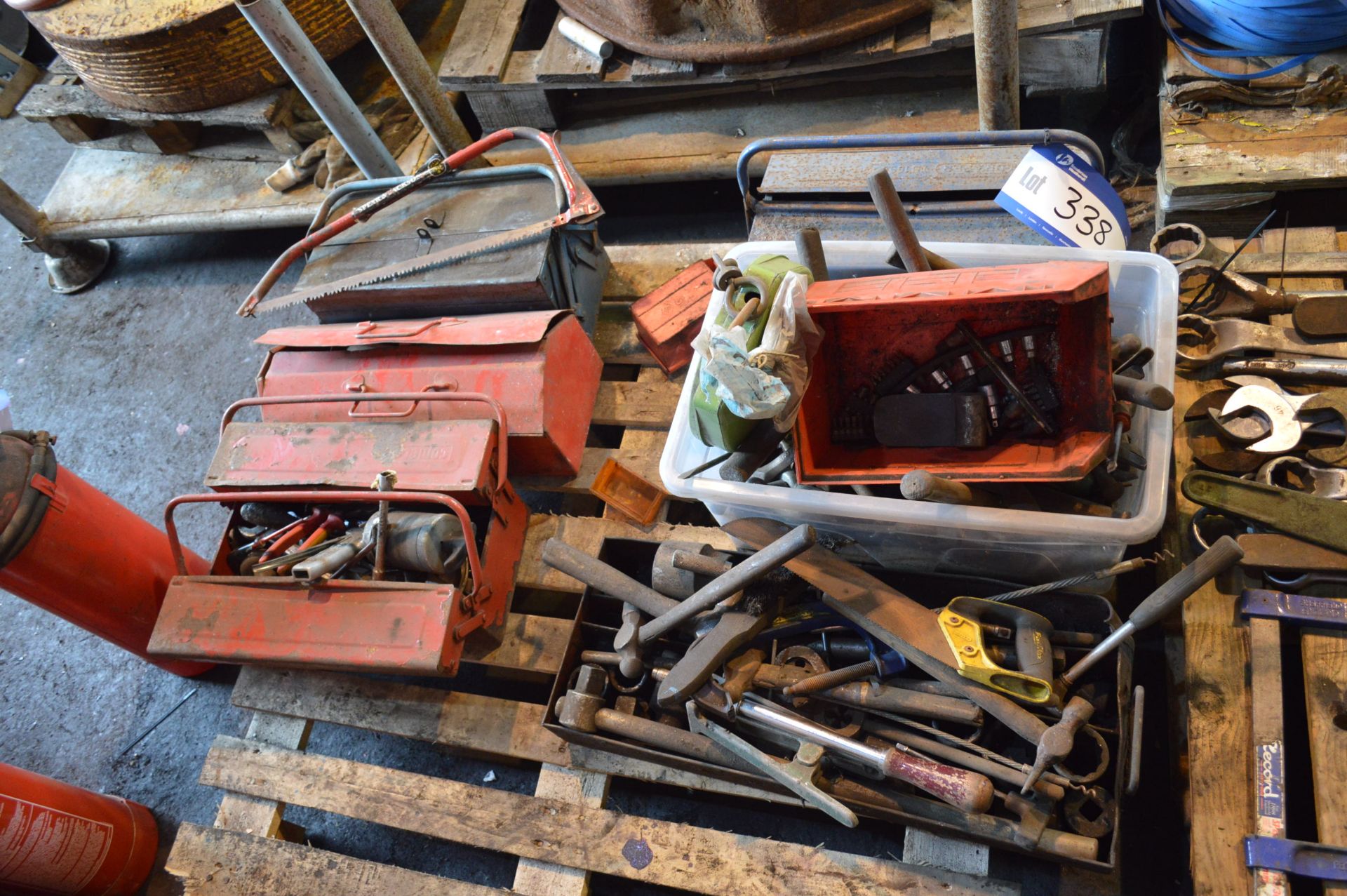 Tool Boxes and Equipment, including hand tools on pallet