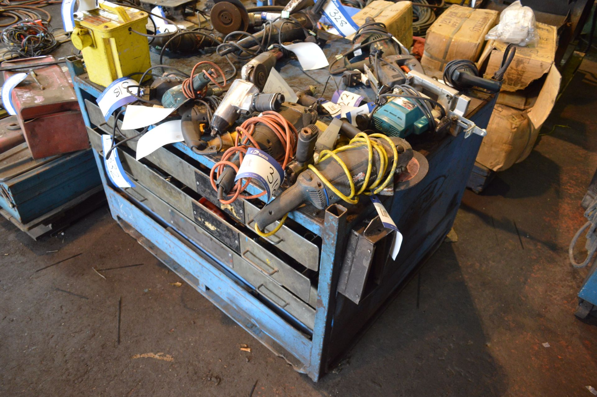 STEEL MULTI DRAWER TOOL CHEST, with contents including hand tools