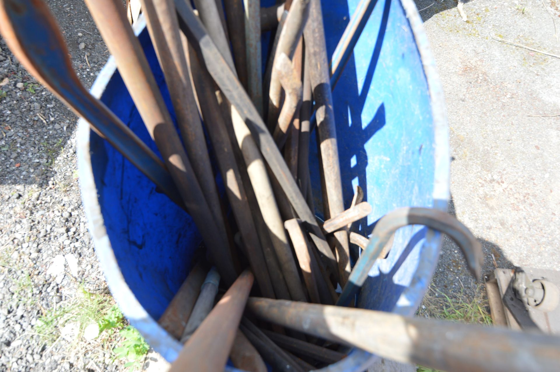 Plastic Drum & Contents, including mainly crowbars - Image 2 of 2