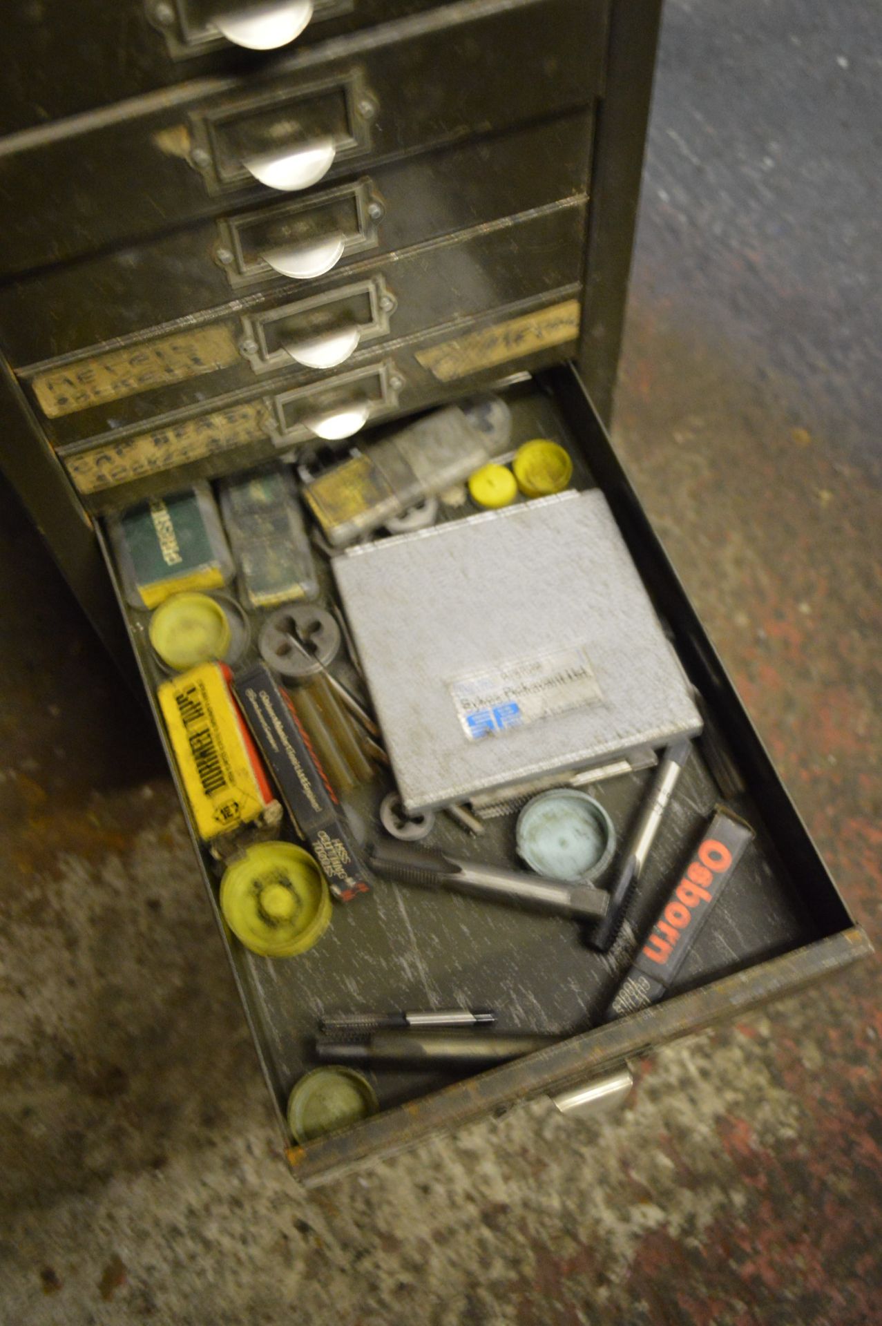 Multi Drawer Steel Cabinet, with contents including taps and equipment - Image 8 of 11