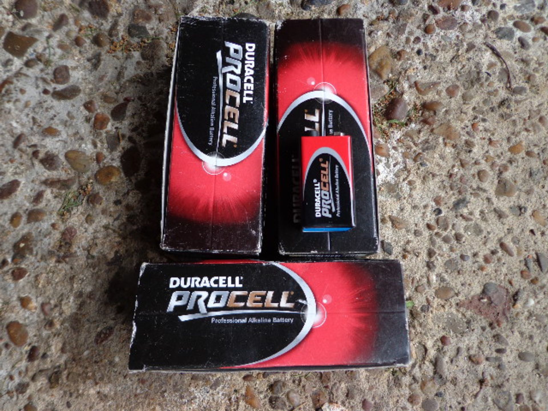Three Boxes Duracell Procell 9v Batteries - 10 per