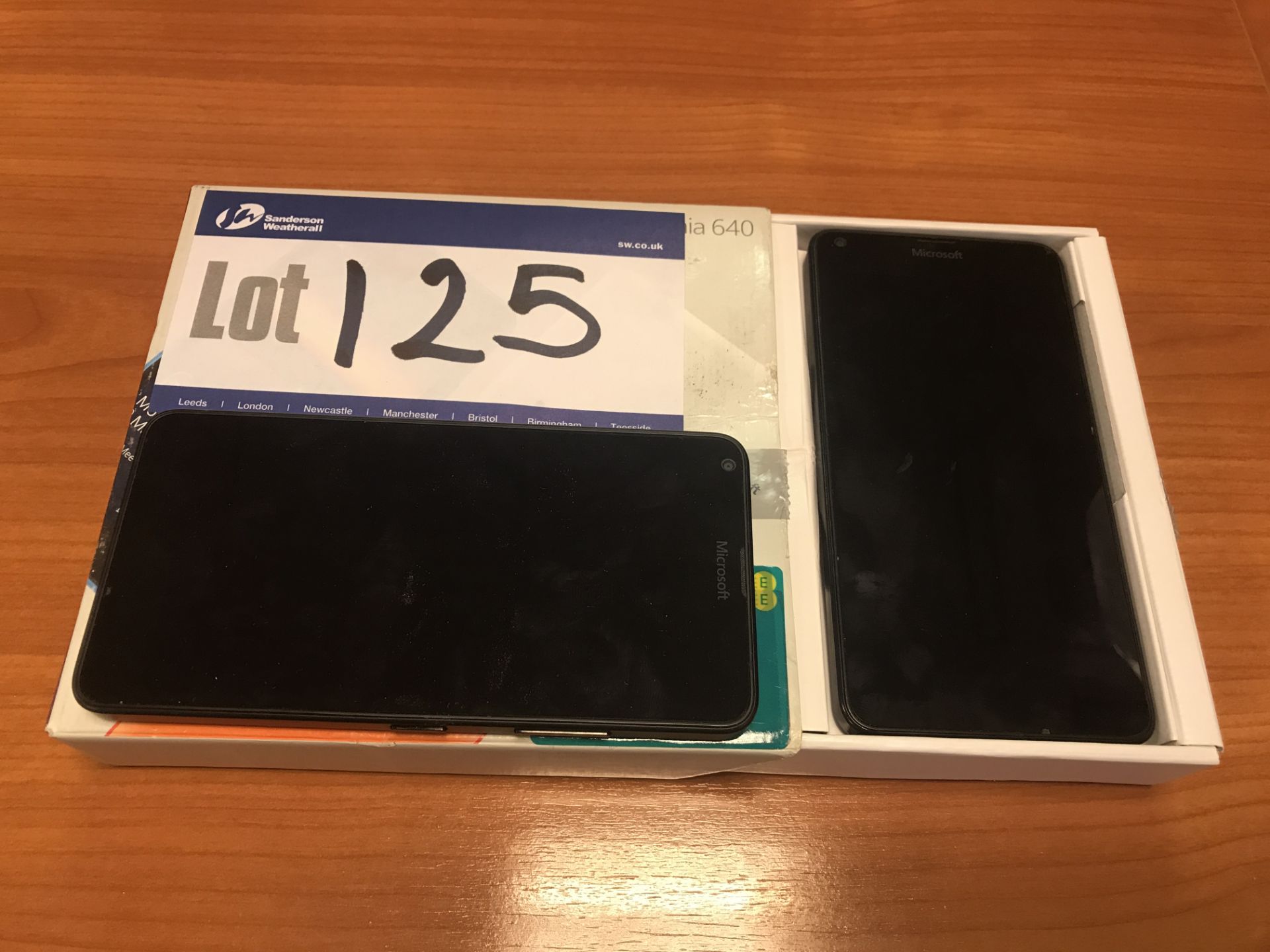 Two Microsoft Lumia 640 Mobile Phones (1 Faulty) (