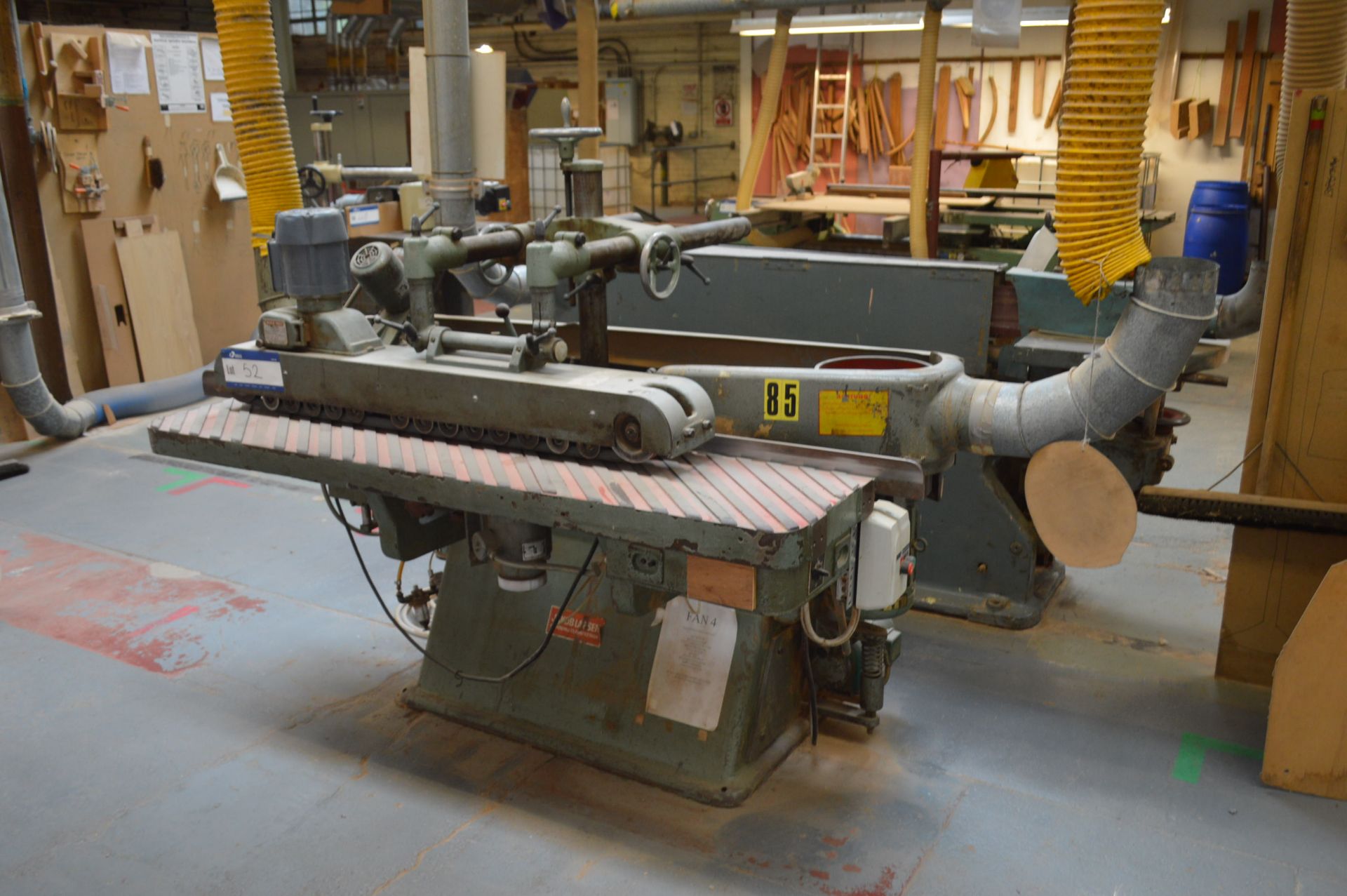 Jakob Larsen EDGE SANDING MACHINE, with Holz-Her ETS power feed unit and flexible ducting