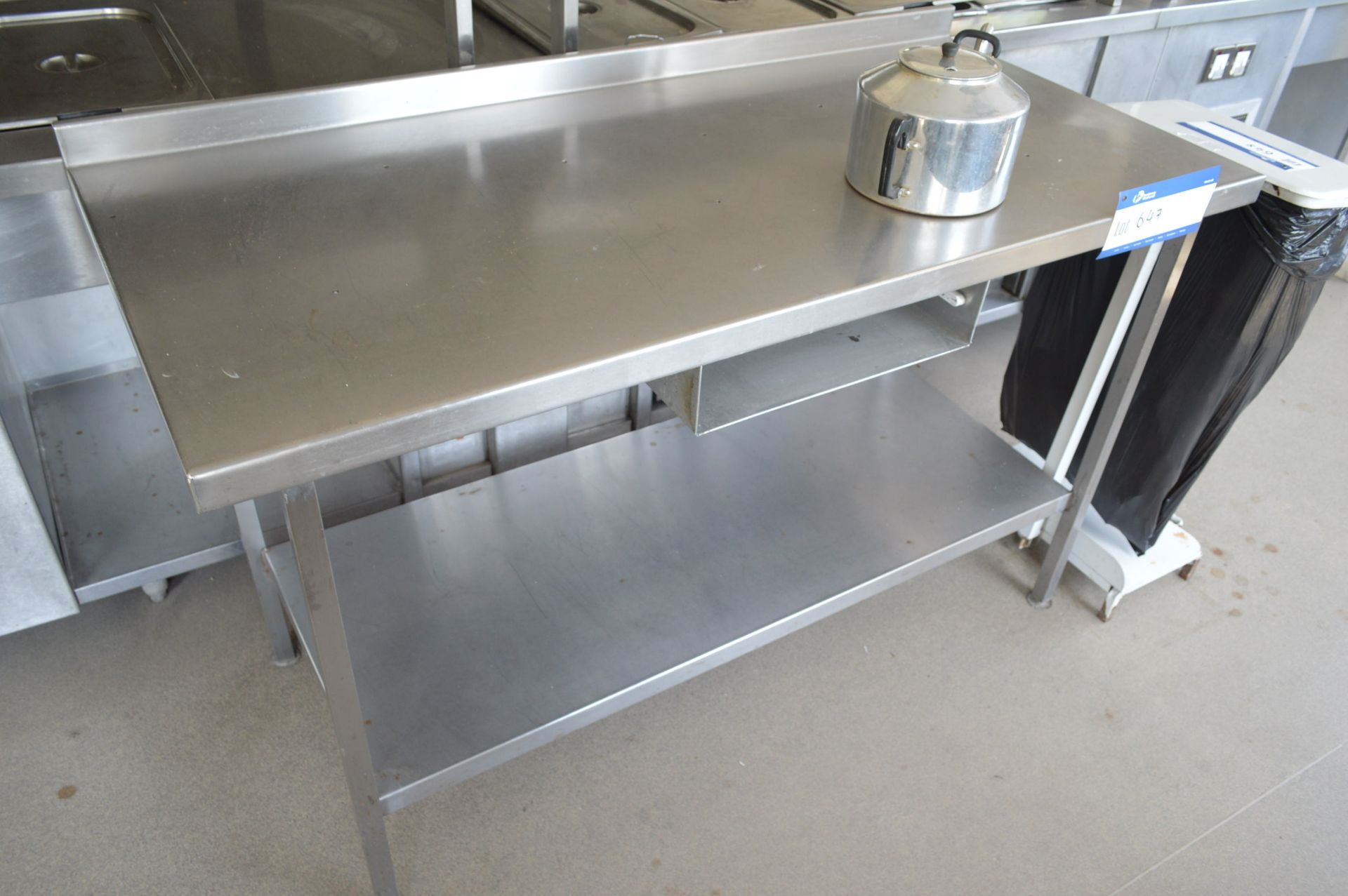 Stainless Streel Wall Bench, approx. 1.5m x 700mm